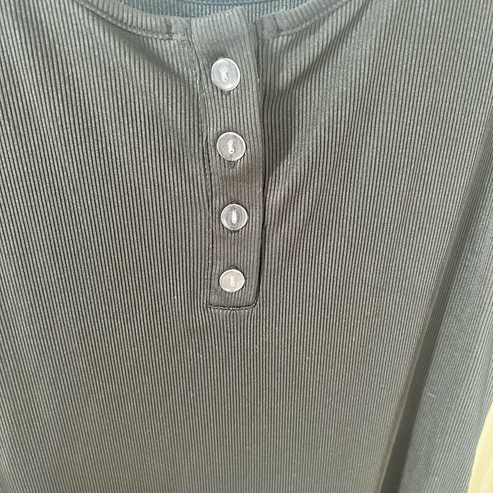 Black Ribbed Midi Dress - Picture 3 of 3